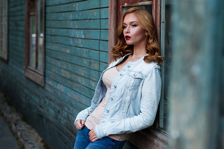 A photo of a beautiful, red-headed Russian woman.